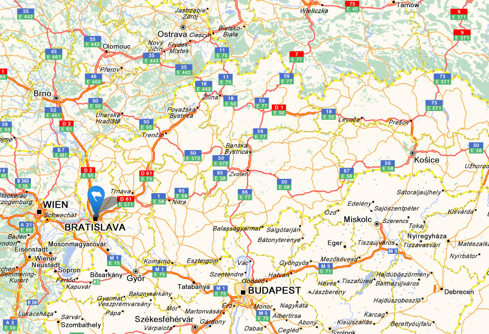 Slovakia Bratislava map